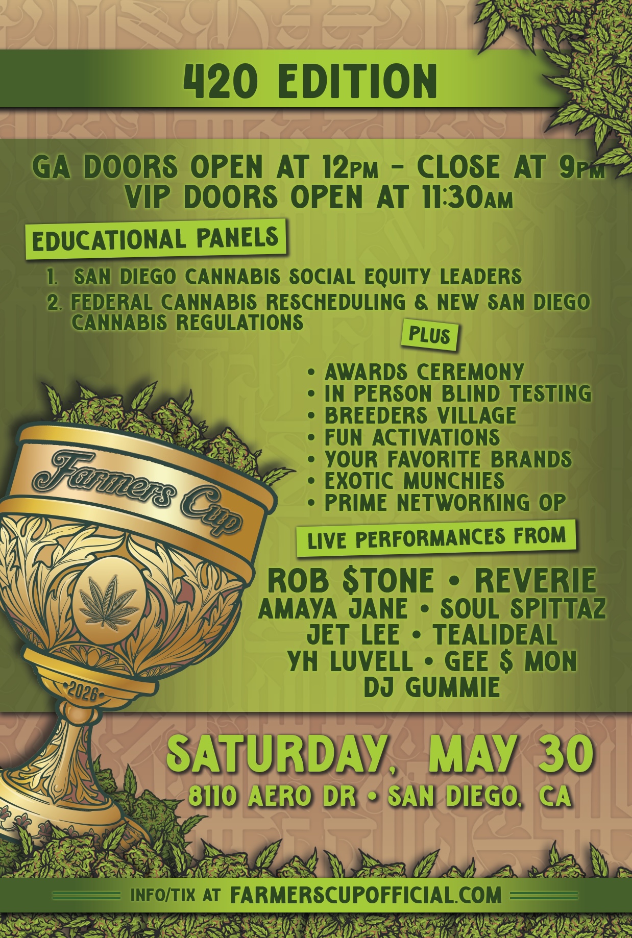 Farmers Cup 420 Edition 2026 - 05-30-2026 - Rob Stone, Reverie, Soul Spittaz